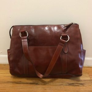 Fossil leather laptop briefcase